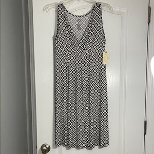 St. John's Bay Black and White Diamond Pattern Dress Size S
